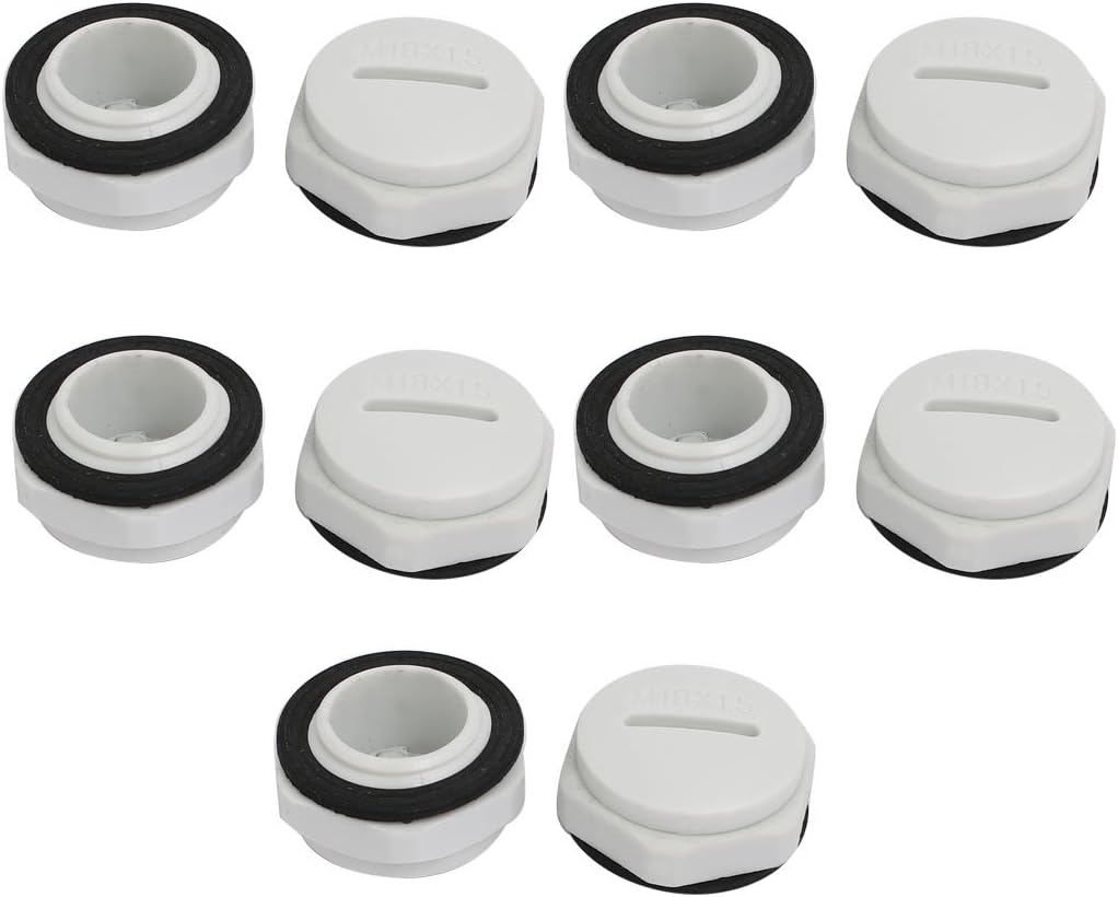 M18 Nylon Male Threaded Cable Gland Screw End Cap Cover 10pcs