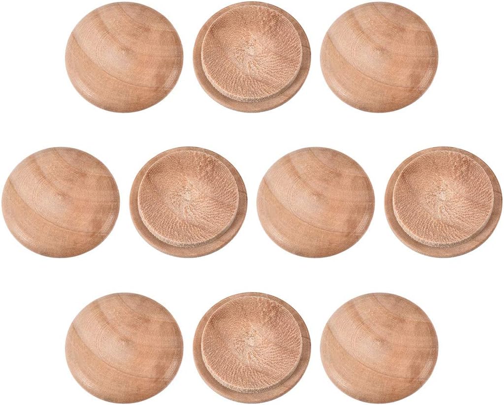 Wood Button Top Plugs 1 Inch Cherry Hardwood Furniture Plugs for Craft Furniture Woodworking, 100 Pcs
