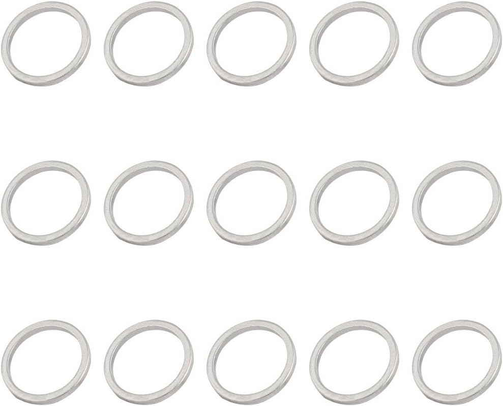 18mmx22mmx2mm Engine Oil Drain Plug Crush Gasket Aluminum Washer Seals 15pcs