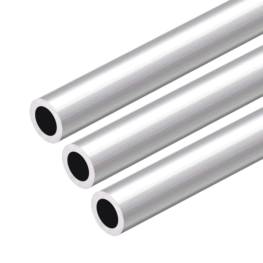 6063 Aluminum Round Tube, 300mm Length 18mm OD 12mm Inner Dia Seamless Aluminum Straight Tubing 3 Pcs