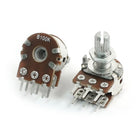 2Pcs B100K 6 Terminals PCB Mounted Rotary Linear Dual Potentiometer