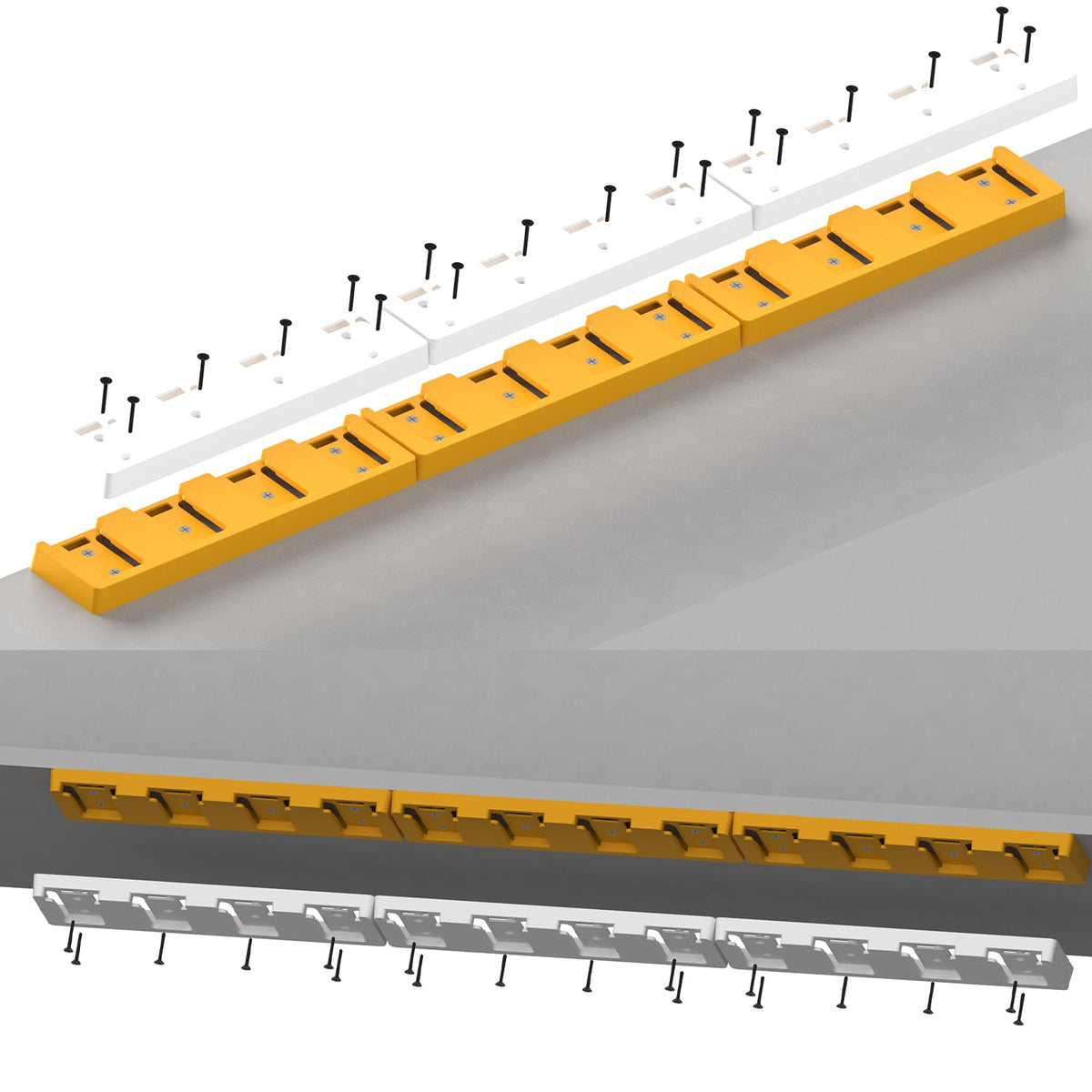 Battery Rack Compatible with DeWalt 20V, 4 Slot, Yellow-1pc