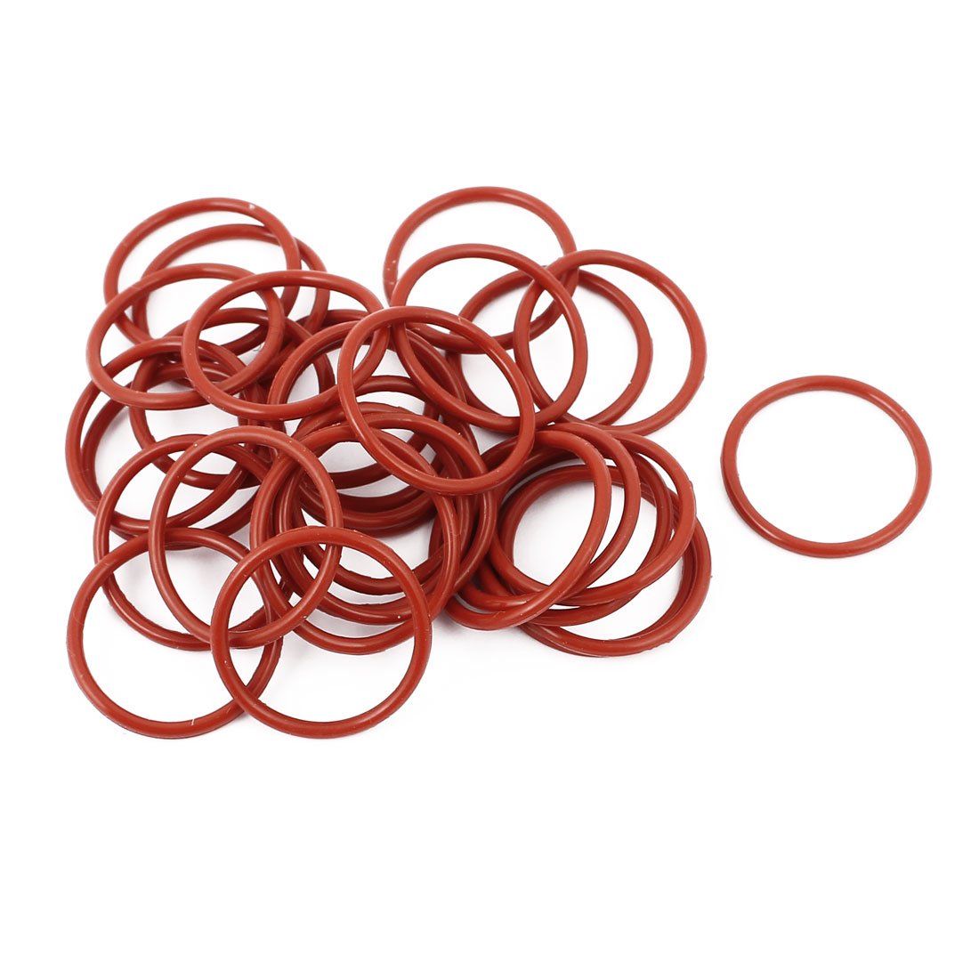 30Pcs Red 20mm x 1.5mm Silicone Rubber Gasket O Ring Sealing Ring Heat Resistant