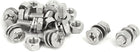 M6x14mm 304 Stainless Steel Phillips Drive Hex Head Screw Nut w Washer 10 Sets