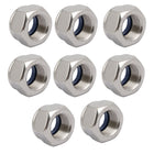 8pcs M18 x 1.5mm Pitch Metric Fine Thread 304 Stainless Steel Hex Lock Nuts