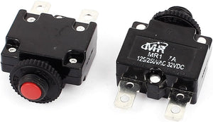 125V/250VAC 7A NC Reset Knap Overbelastningsskytter Kredsløbsbryder 2stk