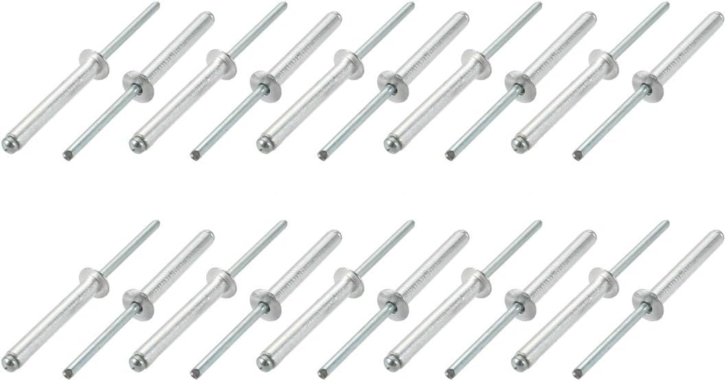 20 Pcs 5mm x 35mm Aluminum/Steel Open End Blind Rivets