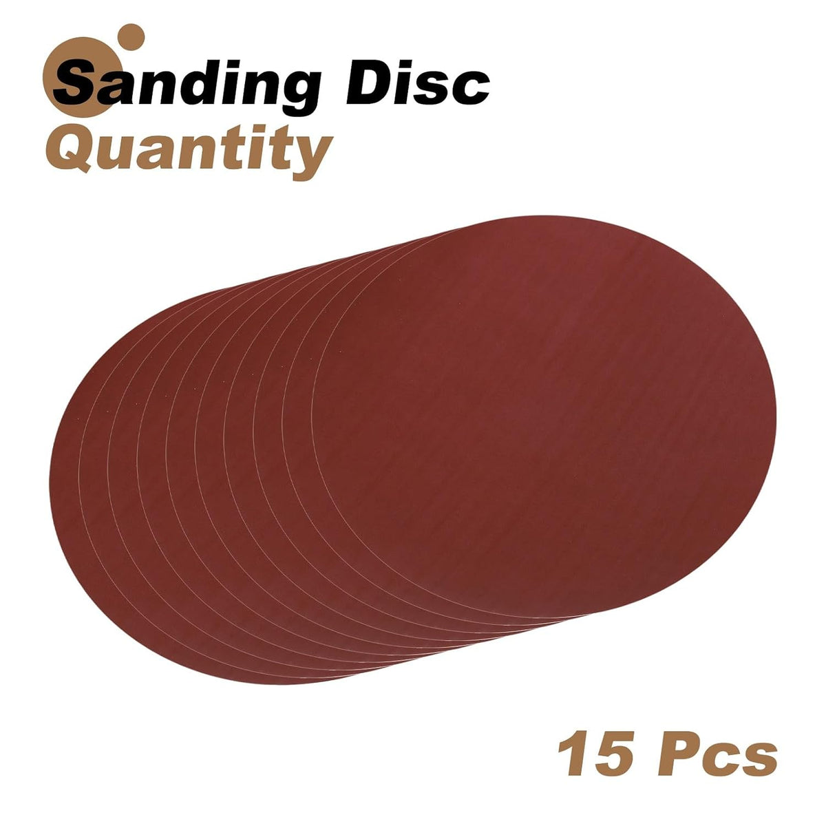15pcs 8-Inch PSA Sanding Discs, 400 Grits Aluminum Oxide Self Adhesive Stick Back Sandpapers, No-Hole Round Wet/Dry Sander Papers, Sand Auto Car Paint, Wood, Metal