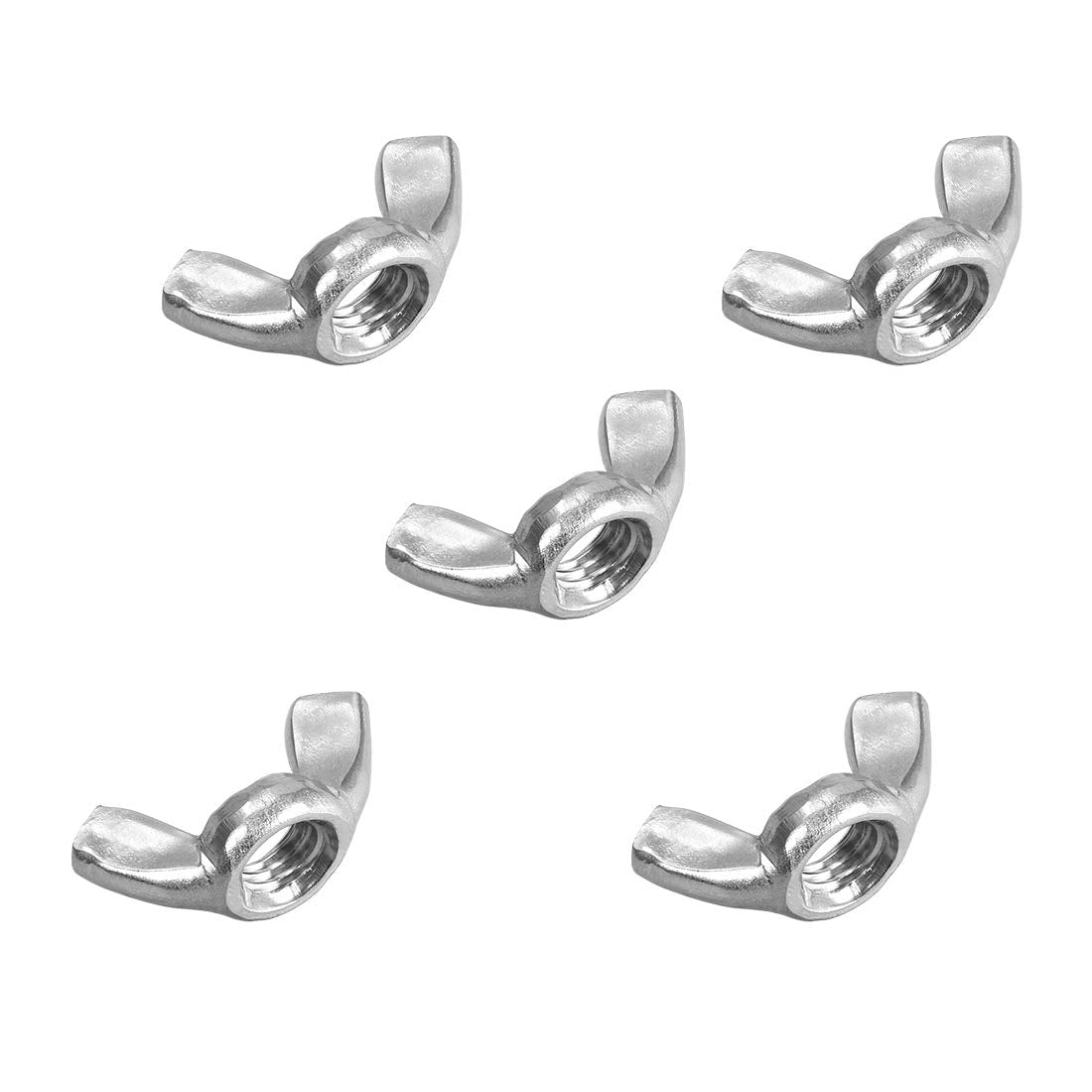 M8 Wing Nuts, Stainless Steel 304 Fasteners Parts Hurrican Screws Hand Twist Tighten Ear Butterfly Nut, 5pcs