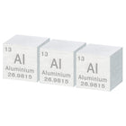 3 Pcs Aluminum Cube, 0.39 Inch High Density Metal Element Cube Metal Density Cube for Chemical Elements Collection Science Education Experiment Application, Silver