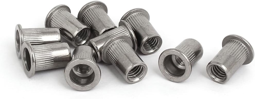 M8x18mm 304 Stainless Steel Flange Head Blind Rivet Nut Insert Nutsert 10pcs