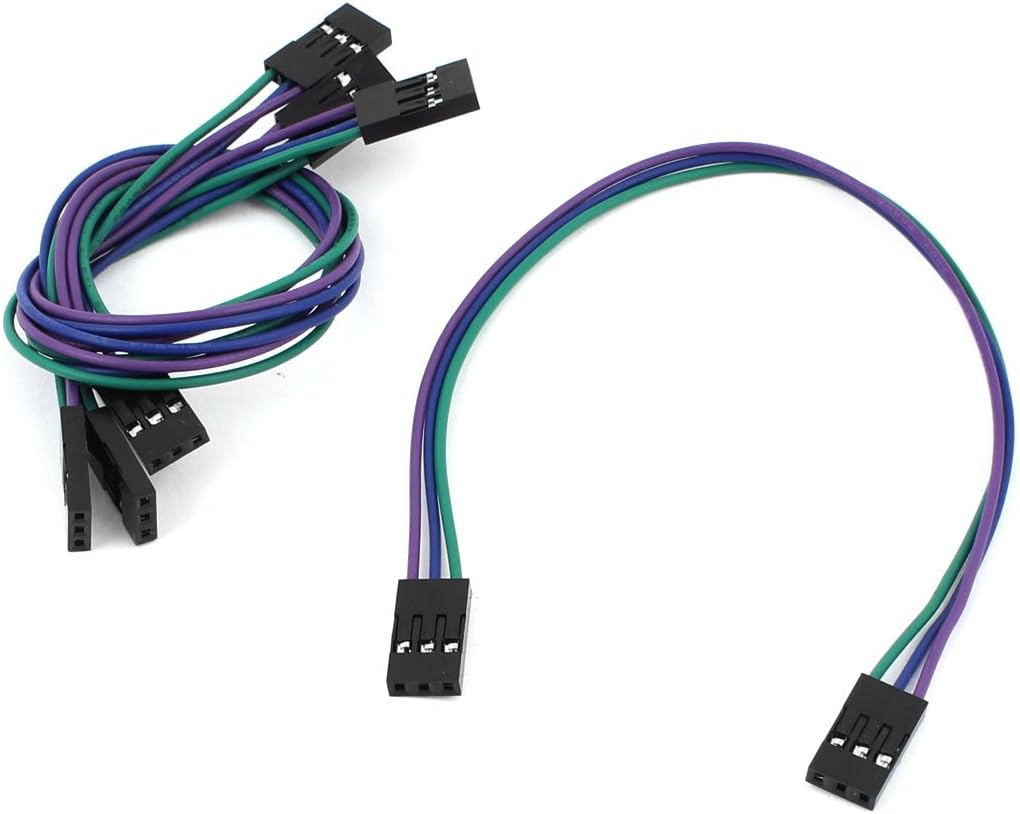 4pcs Female to Female 3-Pole Leads Head Jumper Flexible Cable Wire 20cm