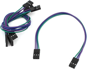 4pcs Female to Female 3-Pole Leads Head Jumper Flexible Cable Wire 20cm