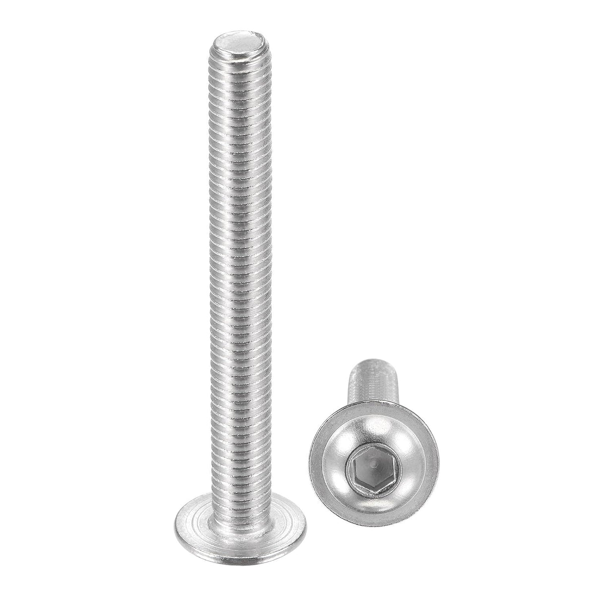 Flanged Button Head Socket Cap Screws, M8x70mm Hex Socket Drive Screw, 304 Stainless Steel Fasteners Bolts, Fully Threaded Machine Screw 10Pcs