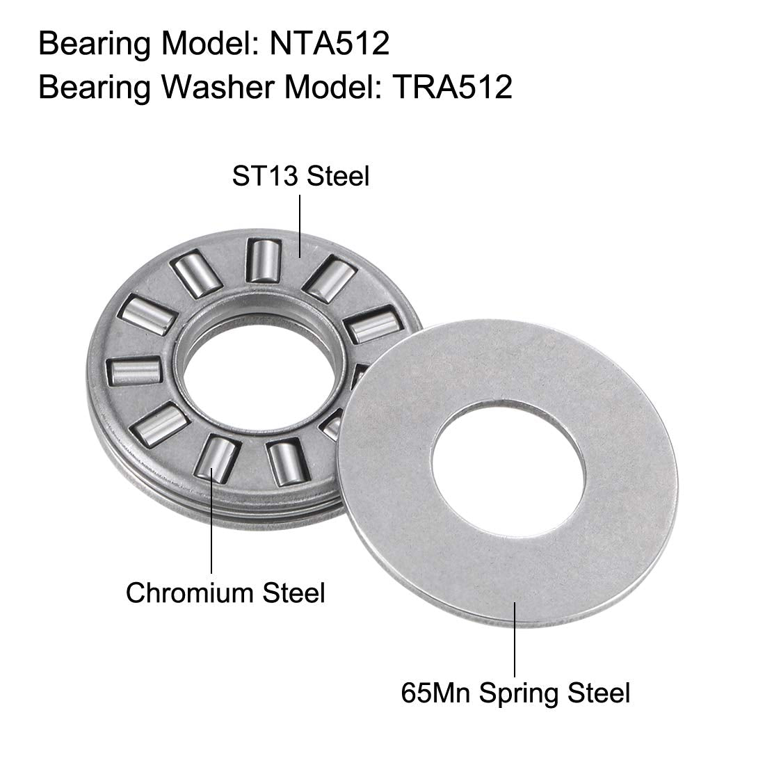 NTA512 Antriebsschraubenkugellager mit Dichtungen 5/16" Durchmesser 3/4" Außendurchmesser 5/64" Breite 5Stück