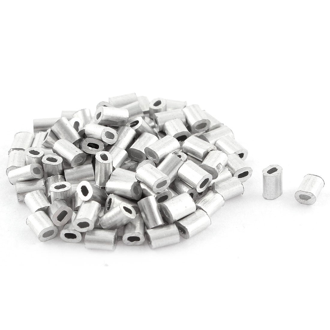 Oval Aluminum Sleeves Clamps for 0.5mm Wire Rope Swage Clip 100pcs