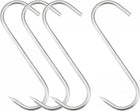 5.91" Meat Hooks, 0.24" Thick Stainless Steel Butcher S-Hook for Meat Processing, Chicken Fish Beef Hanging Drying Smoking 4Pcs