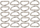 LinkMejor® 10mm Inner Width Metal Half Round Shaped Non Welded D Ring Silver Tone 20pcs