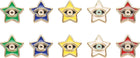 10Pcs Enamel Evil Eye Beads, 11mm Star Shaped Flat Loose Spacer Beads Metal Gold Filled Enamel Charm for Bracelet Necklace Earrings Keychain DIY Craft Making, 6 Colors
