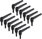 12pcs Lever Adjustable Handles M6 x 20mm Metric Male Thread, Level Clamping Handle Hand Stud Knobs Rotating Screw Handles Bolts with Locking Lever, Black