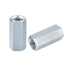 4pcs M10x17x30mm Coupling Nuts - Galvanized Carbon Steel Hex Threaded Rod Coupler for Furniture, Electronic, Industrial