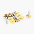6 Pcs Fitting Parts Brass Tone 12mm Dia Screw Cap Mirror Nails Lid