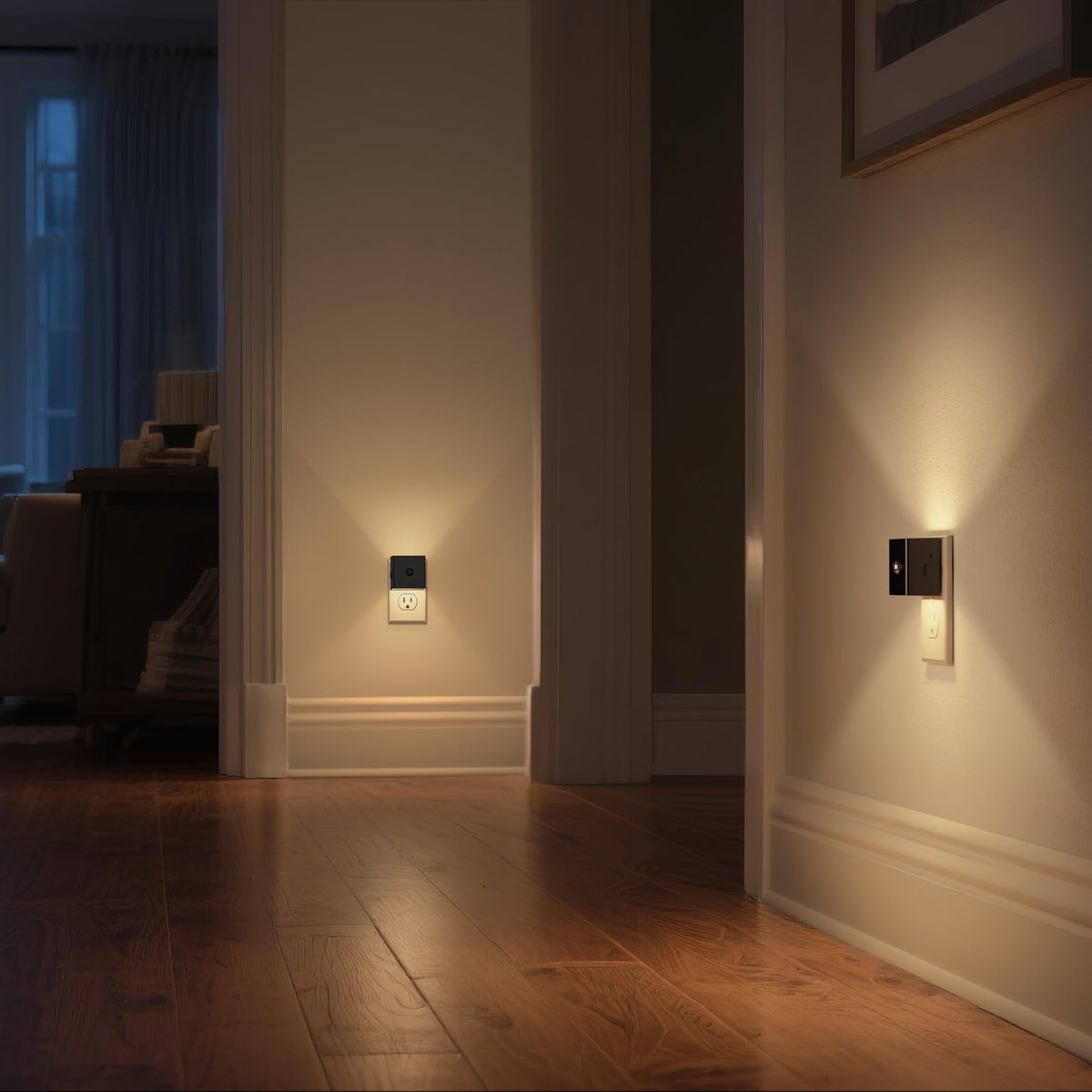 LinkMejor Bewegungsmelder-Nachtlampe [2er Pack], Nachtlampen – Steckdose für die Wand