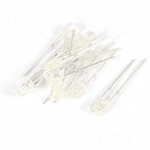 a14052900ux0398 10 Piece 4 mm x 3 mm x 2 mm Rectangle Head White LED Emitting Diode DC 1.7-3.0V, 0.12" Width, 0.87" Length