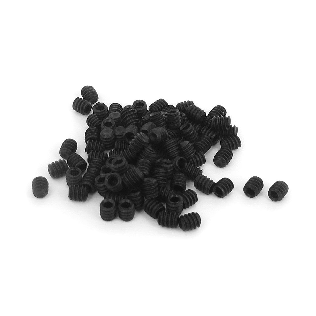 a15120300ux0116 4#-40x1/8inch Hex Socket Set Cap Point Grub Screws Black 100pcs (Pack of 100)