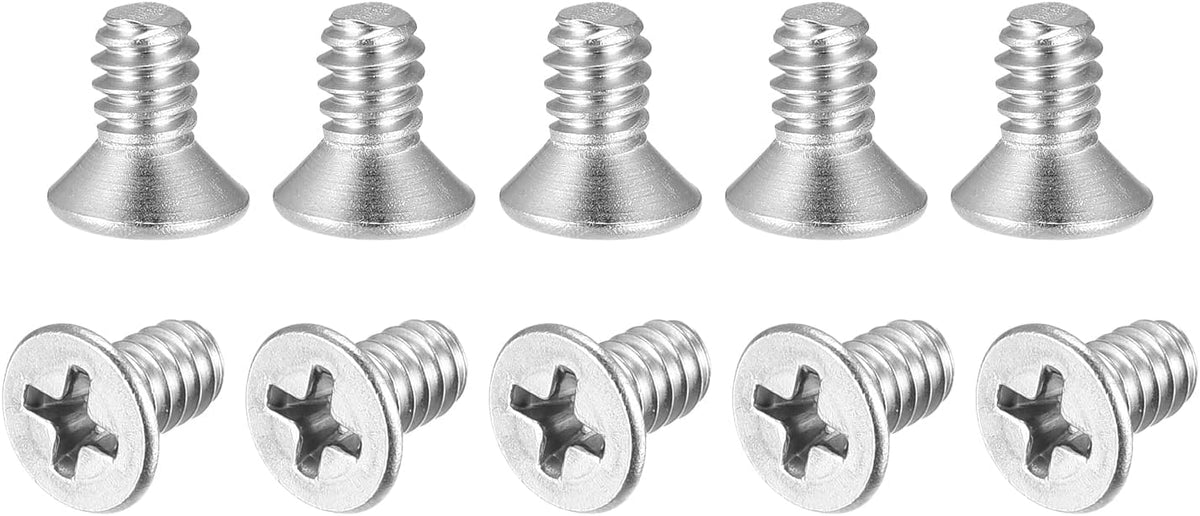 10#-24x3/8" Flat Head Machine Screws Phillips 304 Stainless Steel Bolts 50pcs