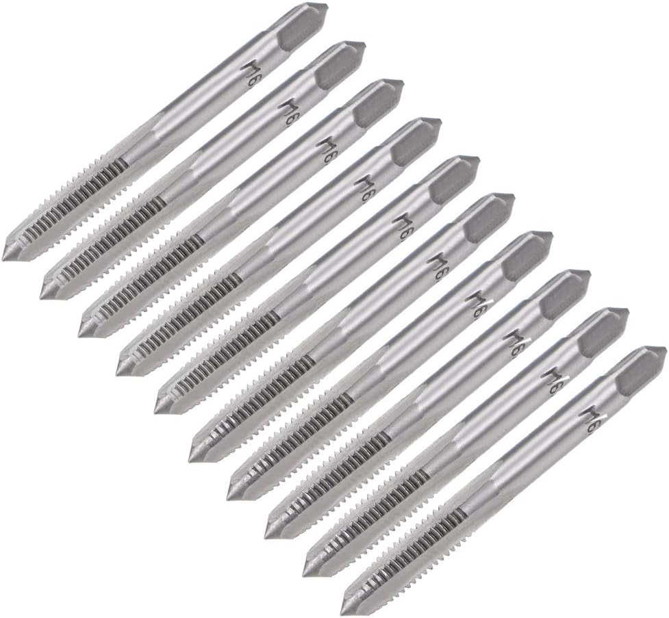 5 Pairs Metric Hand Threading Tap Set M6 Thread 1mm Pitch Taper & Plug Milling Taps Straight Flutes High Speed Steel