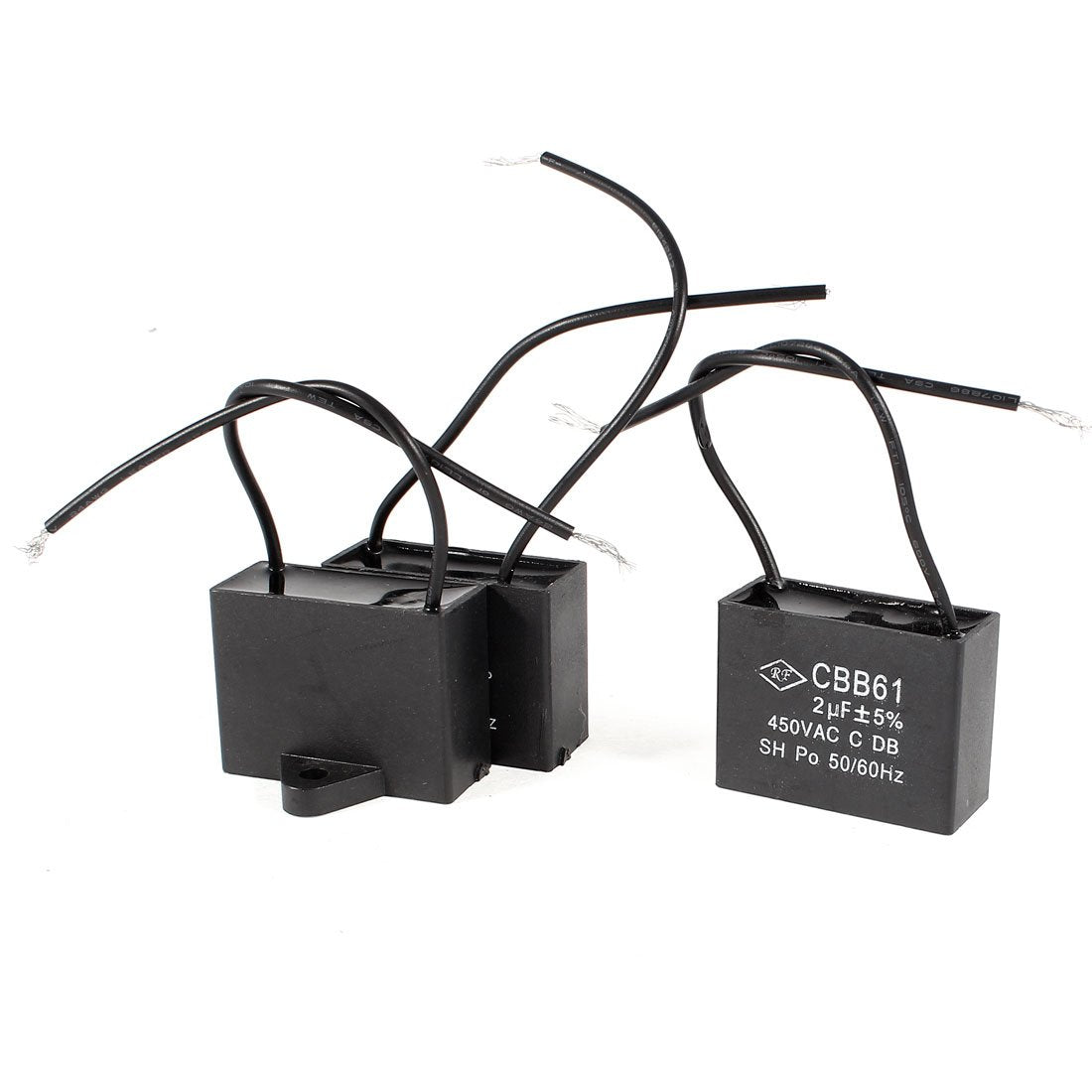 a14030700ux0933 AC450V 2uF Wired Metalized Polypropylene Film Motor Capacitor, 3 Piece