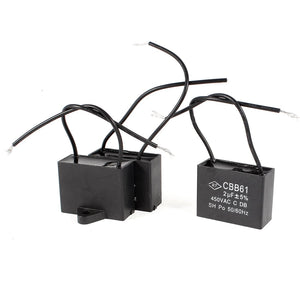 a14030700ux0933 AC450V 2uF Wired Metalized Polypropylene Film Motor Capacitor, 3 Piece