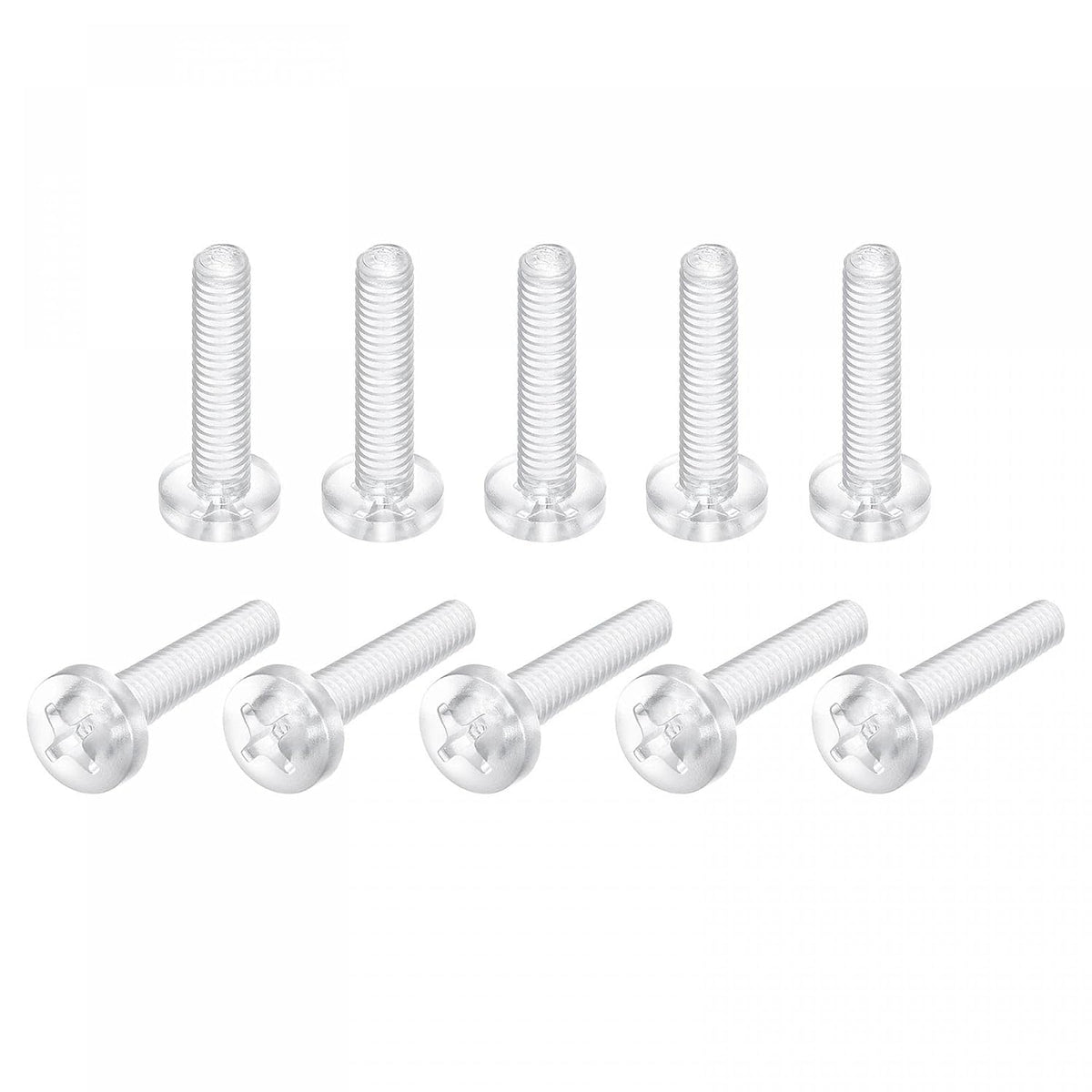 M4x20mm Plastic Phillips Bolts 100pcs PC Pan Head Machine Screws Transparent
