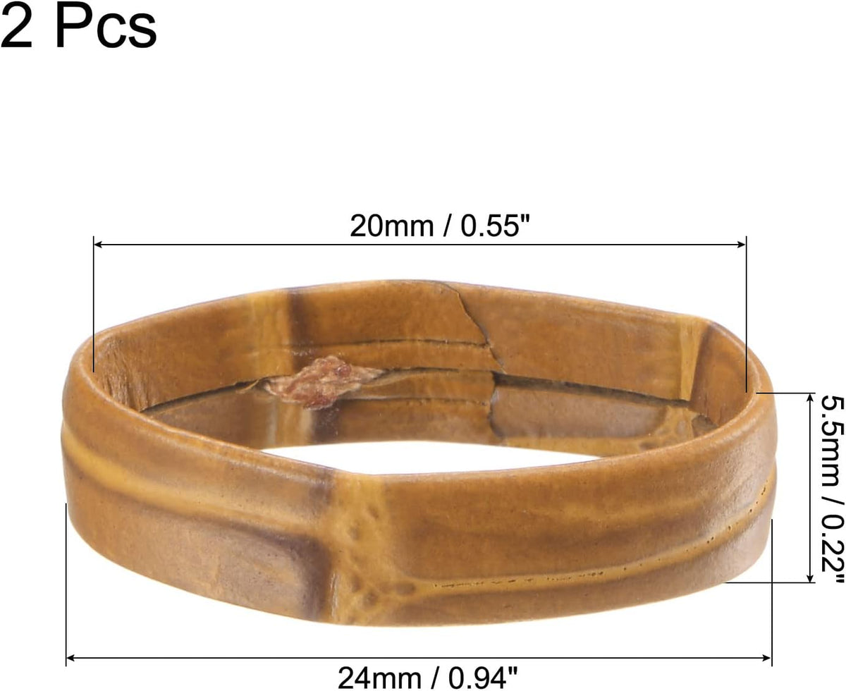 Anel Retentor de Cinto de Relógio de 22mm em Couro PU, Marrom 2 Unid
