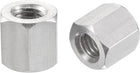 M6 x 1.0-Pitch 15mm Length 304 Stainless Steel Metric Hex Coupling Nut, 5-Pack