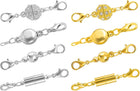 8Pcs Jewelry Clasps, Clasps Locking Closures with Lobster Clasps for Bracelet Necklace (2 Colors, 4 Style)