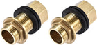 Bulkhead Fitting, G1/2 Male 0.75" Female, Hex Tube Adaptor Connector Hose Fitting, with 2 Silicone Gaskets, for Water Tanks, Brass, Gold Tone, Pack of 2