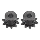 #25 Chain Roller Sprocket, 6.35mm Bore 1/4" Pitch 10 Tooth Single Strand Chain Sprocket, C45 Carbon Steel 25 Roller Chain Sprocket with Set Screws for ISO 04C Chain, 2Pcs