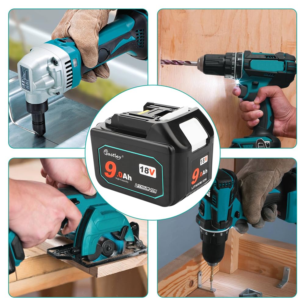 LinkMejor 18V 9.0Ah ersättningsbatteri kompatibelt med Makita 18V verktyg