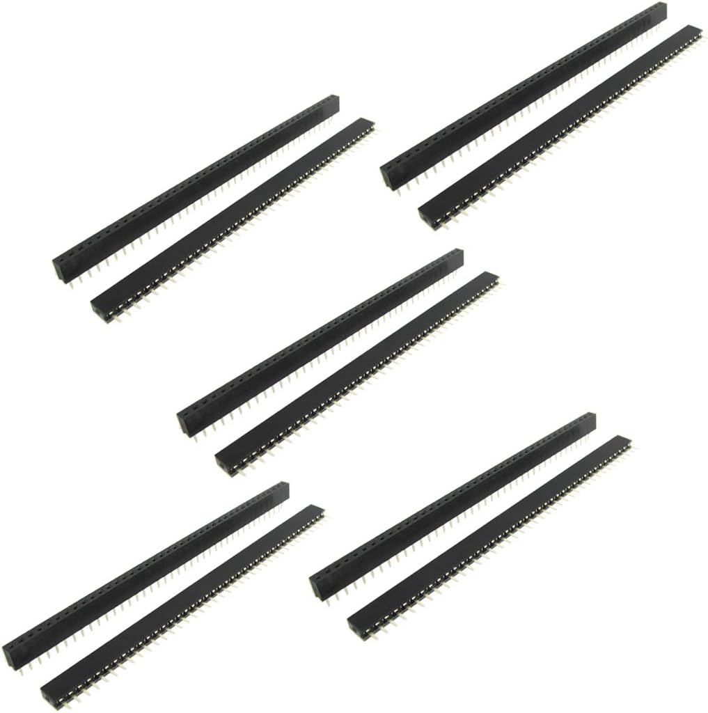 10 Pcs 1x40 Pin 2.54mm Pitch Single Row Straight Female Pin Headers Strip