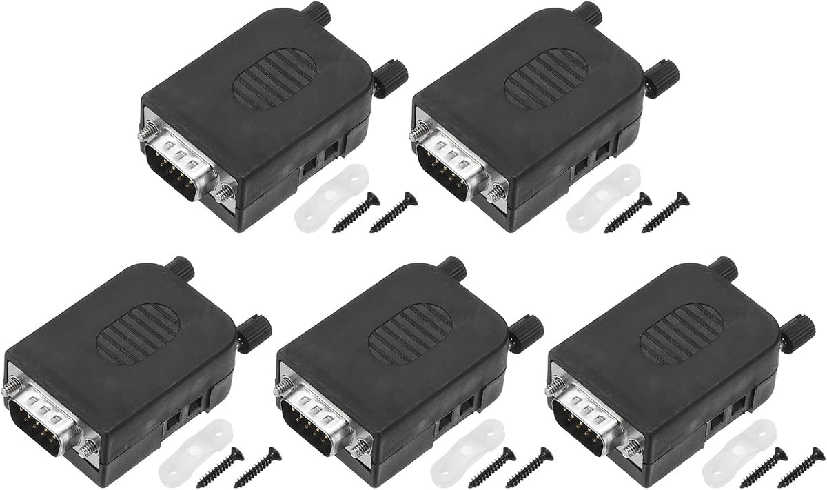 5pcs D-sub DB9 Breakout Board Connector 9-pin Male RS232 Serial Adapter Solderless Terminal Block Screws for CNC Controller Motor Computer