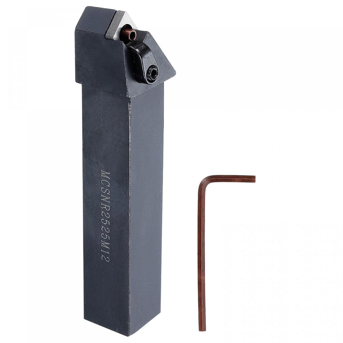 Indexable CNC Lathe Turning Tool Holder, 45° MCSNR2525M12 15/16" Shank 40CrMo-42CrMo Steel Carbide Turning Tool Holder for Turning Grooving Threading