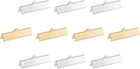 LinkMejor 200Pcs Ribbon End Crimp Clamps, 25mm Stripe Texture Pinch Cord End Clasps for Ribbon Lace Bookmark Ends Keychain DIY Bracelet Making, White Silver, Gold