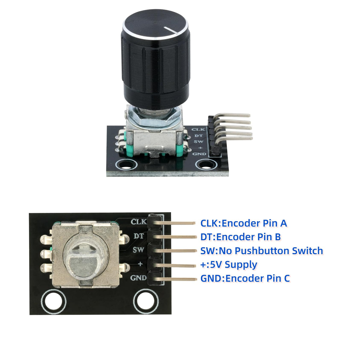 LinkMejor 6 Pcs KY-040 Encodatore Rotativo con Bottone a Pressione e Copri ManopolaCompatibile con Arduino