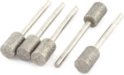 3mm Shank 8mm Dia Cylinder Head Diamond Mounted Point 5 Pcs