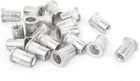 20 Pcs M6x15mm Aluminum Flat Head Rivet Nuts Threaded Insert Nutserts