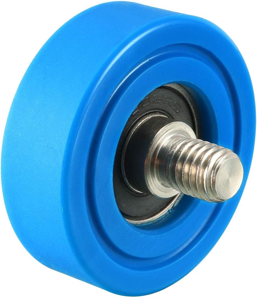 2pcs 40x13x1mm Roller Idler Bearing Pulley Sliding Conveyor Wheel Threaded Rod M810 Blue