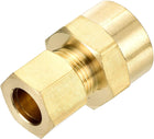 Brass Tube Fitting, 3/8 O.D x 3/8NPT Brass Compression Tube Pipe Fitting Connector, Brass Pipe Fittings Straight Coupling Adapter for Plumbing Systems, HVAC