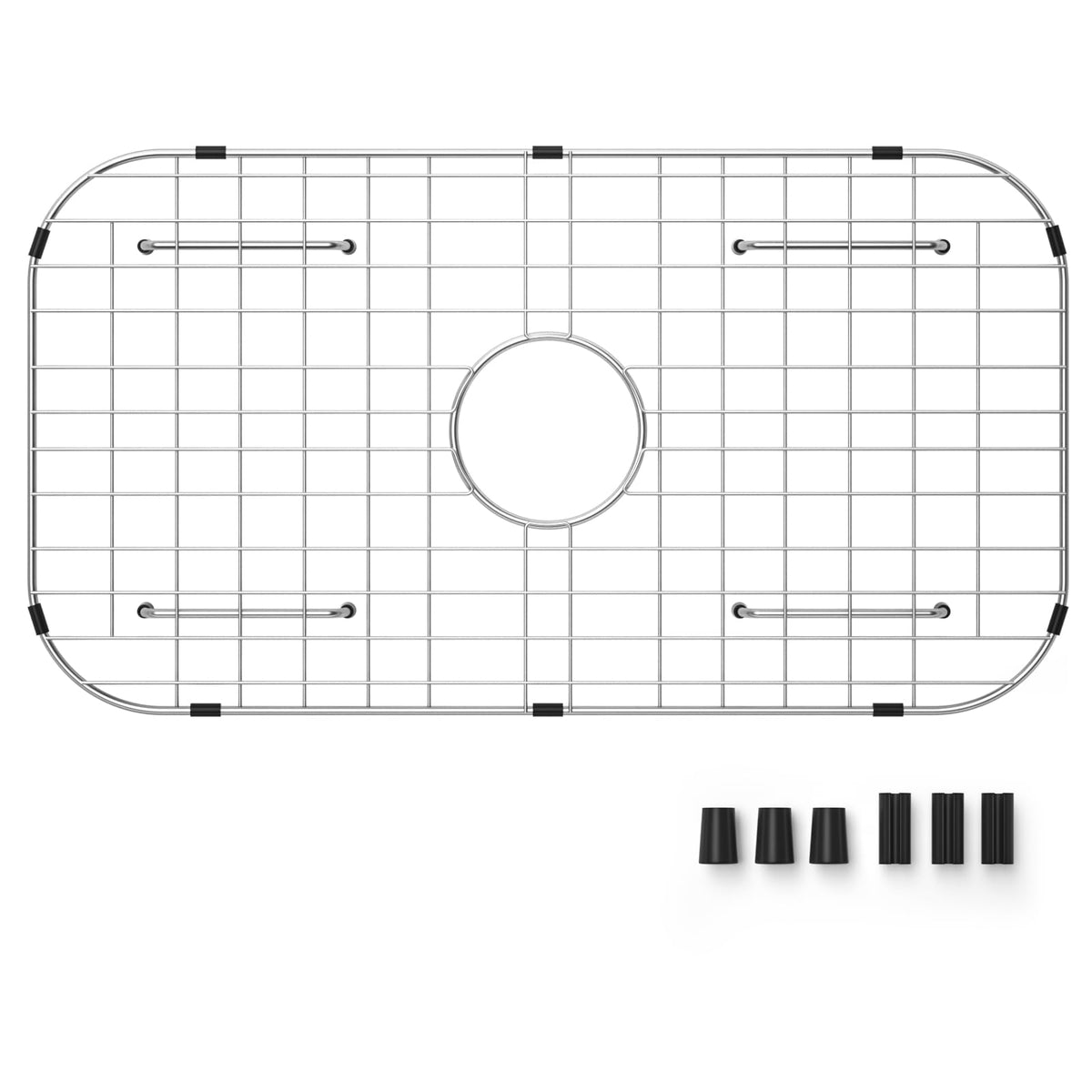 BAŞLIK: 26-1/16" x 14-1/16", Merkezde Drenaj Olan Sink Koruyucu ızgara